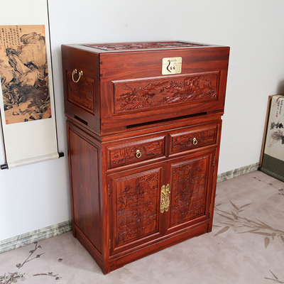 香樟木柜子顶箱柜玄关柜储物柜抽屉中式仿古收纳整装防蛀榫卯结构