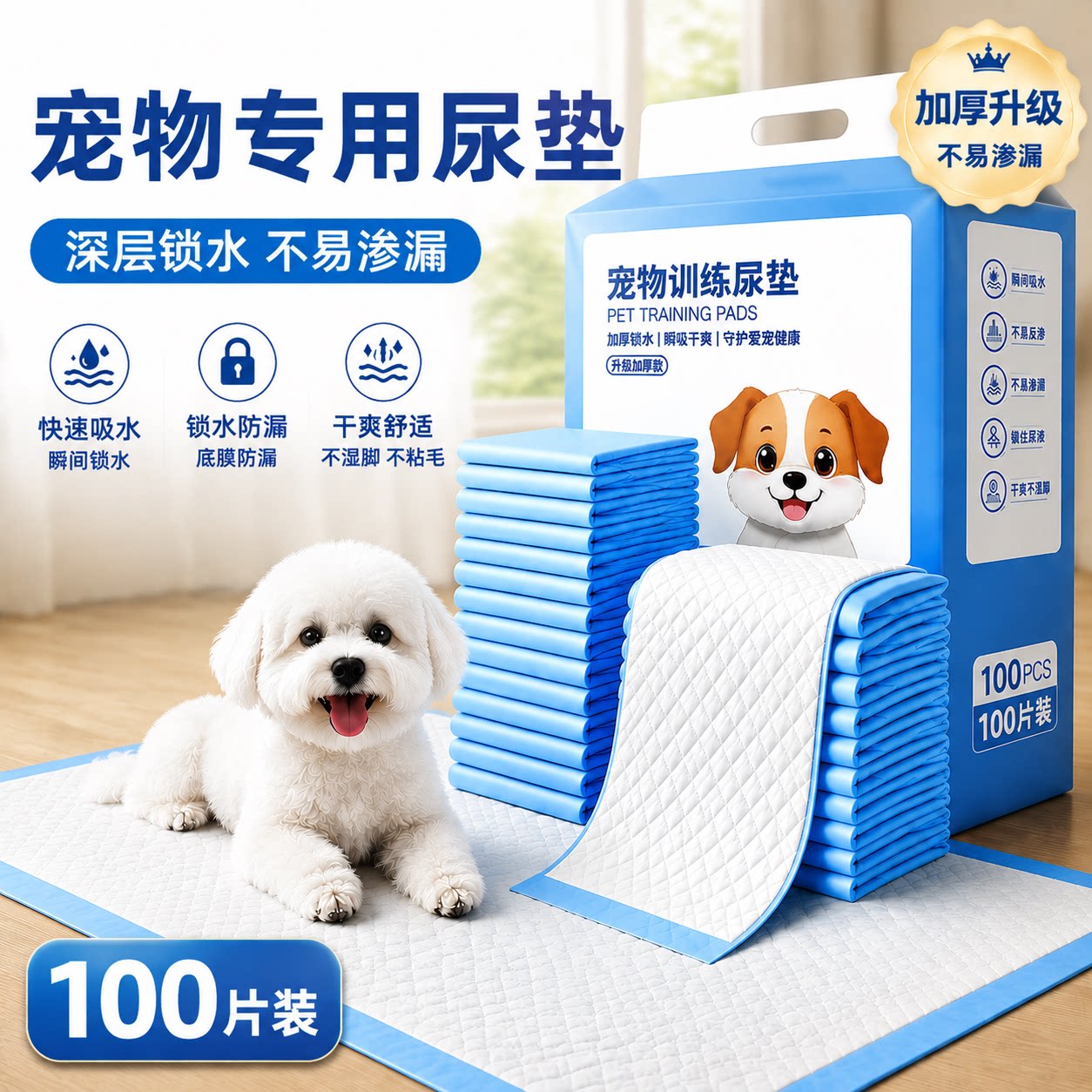 宠物加厚尿垫防漏锁水不易反渗