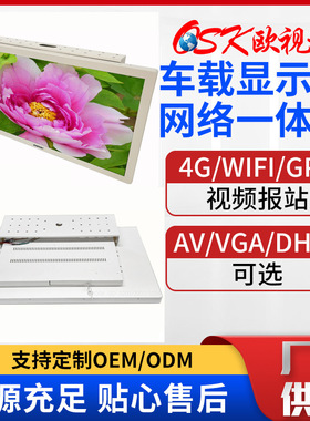32寸固定式车载网络广告机公交车吊顶电视广告屏24V欧视卡GD-3204