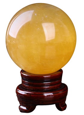 天然黄水晶球摆件厨房西北角客厅玄关办公室店铺开业送礼工艺品