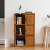 简约书架学生书柜实木收纳带门柜子储物柜办公室文件柜资料档案柜