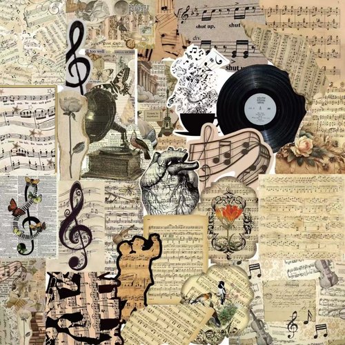 复古音乐会不规则形状ins风贴纸