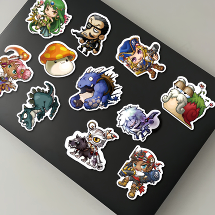 51张卡通动画冒险岛怪物涂鸦贴纸装饰手机电脑ipad笔记本行李箱桌面充电宝眼镜盒衣柜翻新防水造景不干胶贴纸