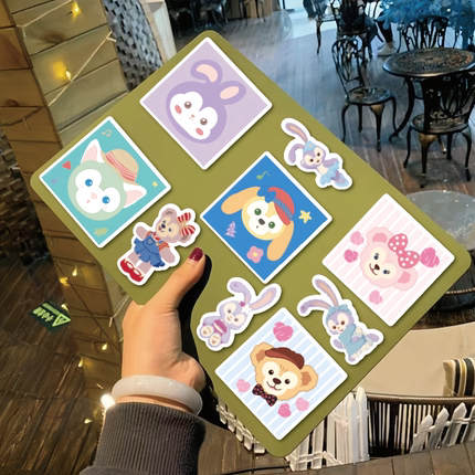 100张达菲熊雪莉玫杰拉多尼玲娜贝儿星黛露卡通玩偶动画贴纸DIY手机电脑笔记本ipad水杯桌面墙面充电宝行李箱