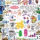 50张BiologySticker01细胞显微镜DNA双螺旋生物元 素贴纸抽象艺术科普类贴画装 饰手机电脑笔记本桌面手账素材