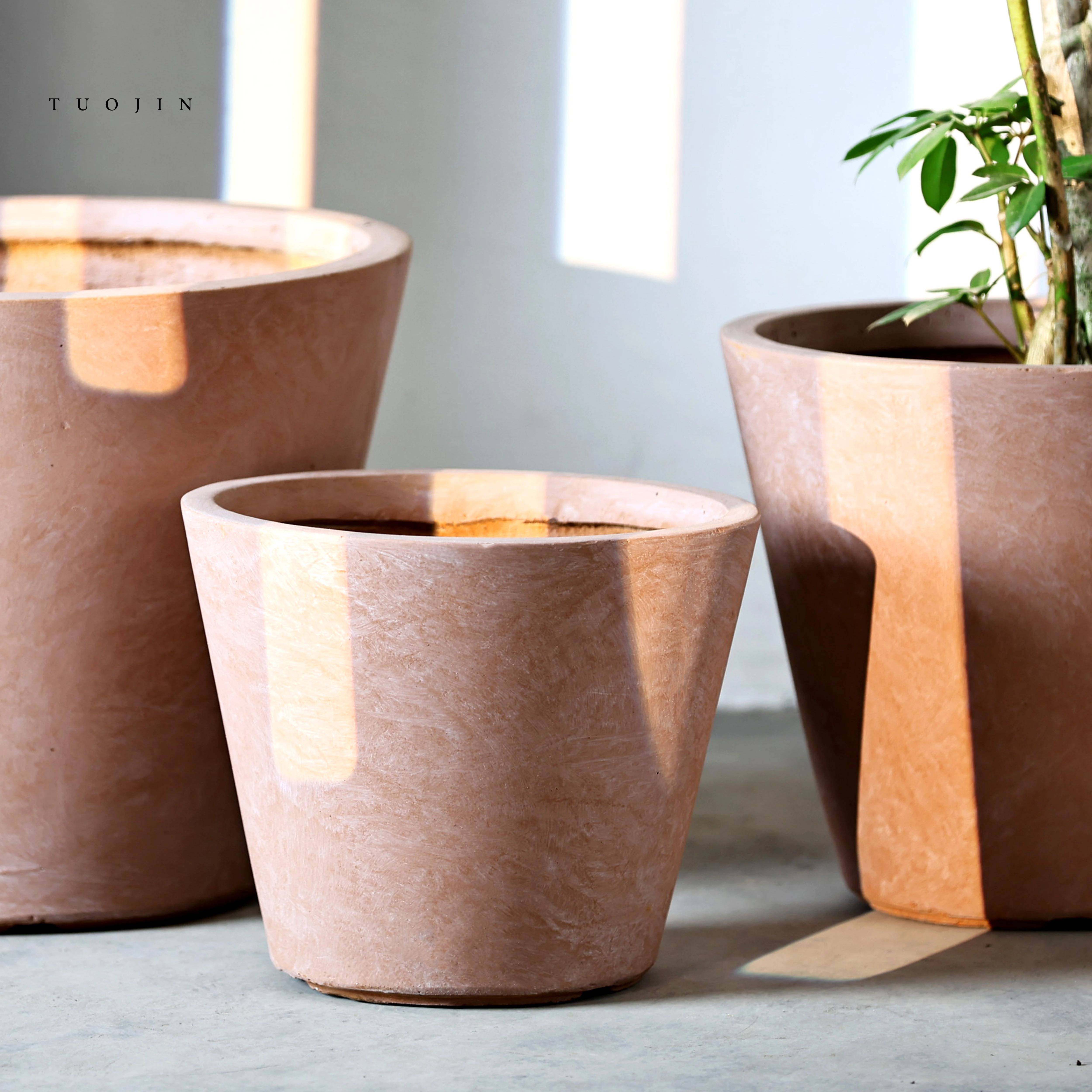 轻奢极简朱焦黑金刚绿植盆栽镁泥透气耐用花盆客厅落地阳台仿水泥,鲜花速递/花卉仿真/绿植园艺,花盆,淘宝优惠券,粉丝福利购,淘宝优惠卷