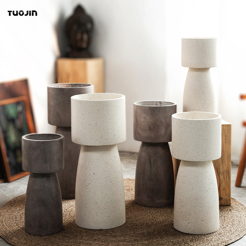 简约高级感镁泥垂丝茉莉兰花专用大花盆落地客厅仿水泥桌面大花瓶,鲜花速递/花卉仿真/绿植园艺,花盆,淘宝优惠券,粉丝福利购,淘宝优惠卷