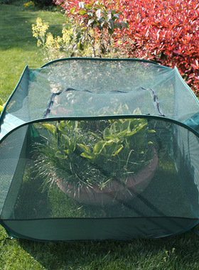 原厂直销爆款墨绿色可折叠移动便携式养鸡笼带拉链门防鸟网蝴蝶笼