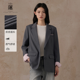 高级感职场薄款 新款 西服独特上衣 外套女秋季 阿依莲时髦休闲西装