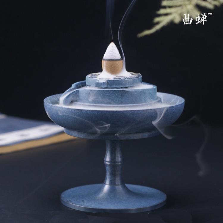 倒流香炉黄铜摆件黄铜紫铜工艺品倒流香盘香檀香塔香熏香炉创意