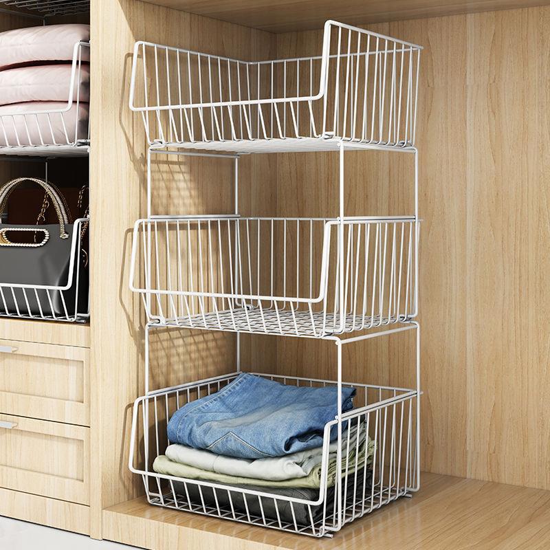 衣柜分层隔板收纳篮置物架衣橱架子隔断衣服物筐宿舍卧室分割分格