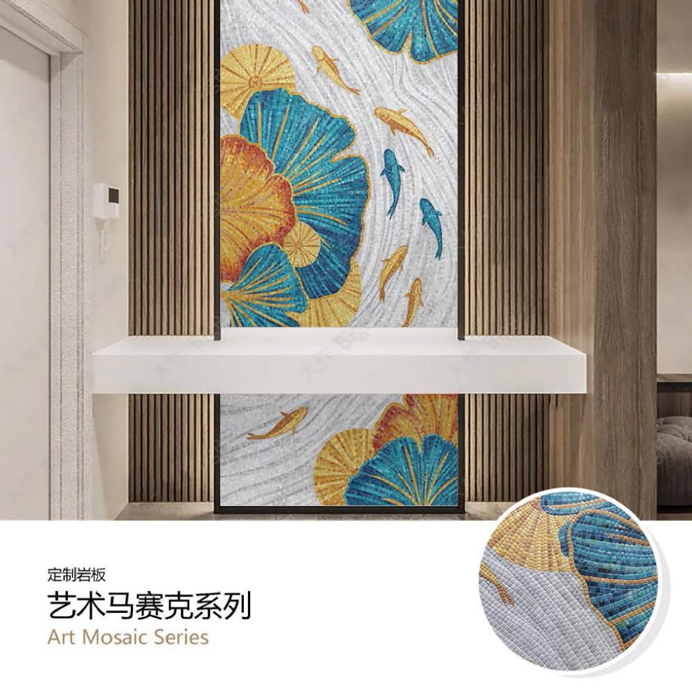 玻璃马赛克剪画水晶玻璃简约现代玄关客厅餐厅拼图装饰画背景墙