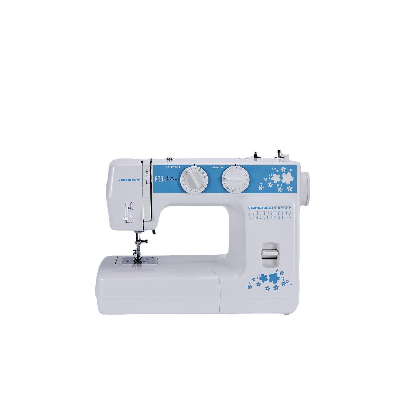 JUKKY多功能家用缝纫机单针电动绣花机迷你便携24花型锁眼锁边