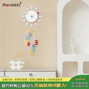 Mandelda免打孔钟表挂钟客厅2025新款简约现代大气艺术创意装饰钟