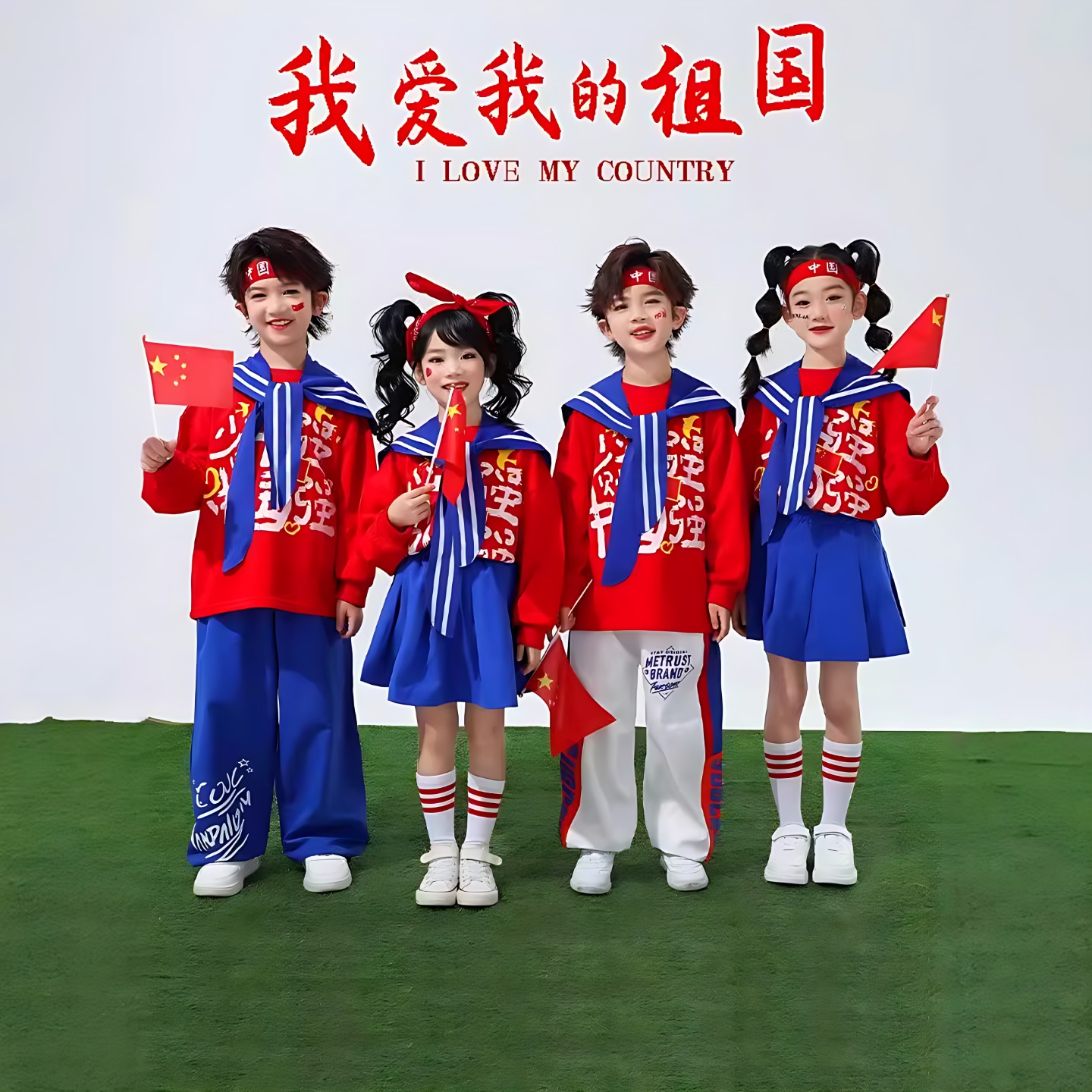 儿童少儿爵士街舞表演中国风啦啦队演出服小学生运动会服装开幕式