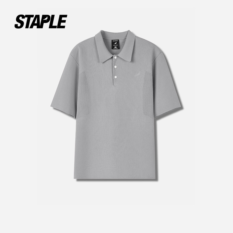 STAPLE男装 春夏美式休闲简约修身基础款翻领通勤短袖T恤POLO衫