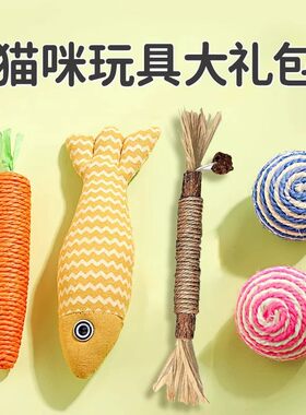 5件套！猫咪玩具大礼包磨牙自嗨