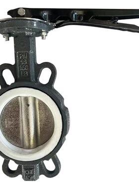 手柄对夹蝶阀D71F-10C铸钢体四氟套中线软密封蝶阀厂家天津