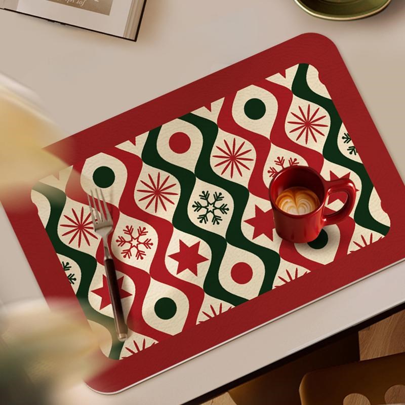 隔热垫防烫餐垫高级感圣诞风防水防油餐桌垫家用餐具垫餐布垫碗垫