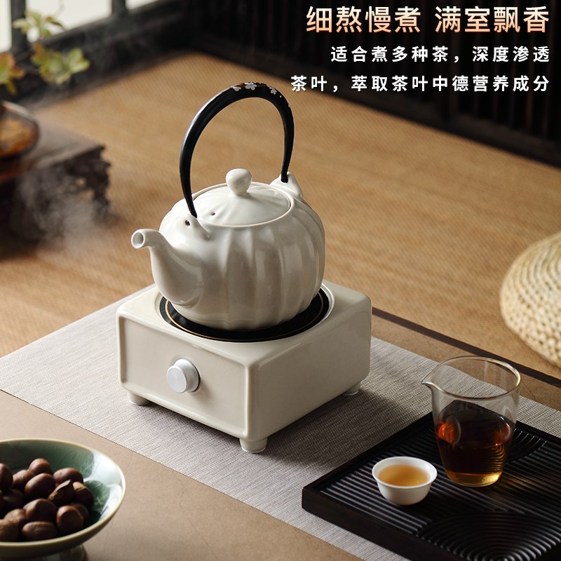 家用草木灰煮茶壶炭火烧水壶泡茶煮茶器明火电陶炉陶壶提梁壶单壶