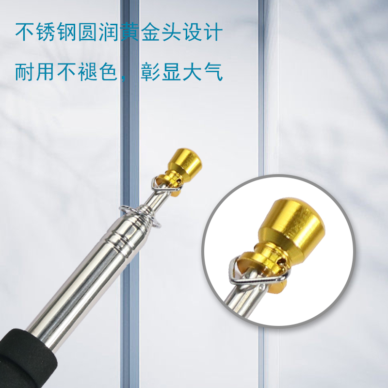 伸缩导游旗杆2米手持加固定旗杆不锈钢户外高手摇收缩旗杆3米教鞭