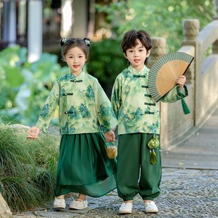 男童汉服古装春秋中国风儿童唐装高端中式日常宝宝表演服女童套装