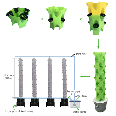 花瓣柱无土栽培水培设施家庭 大棚 阳台蔬菜种植设备立体种菜神器