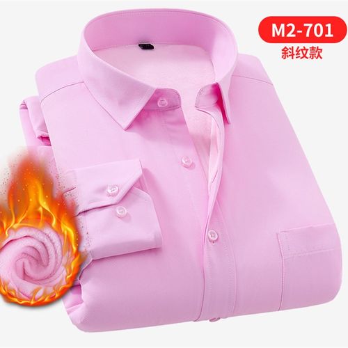 冬季保暖衬衫男青年商务职业工装浅蓝色斜纹加绒加厚西装寸工作服