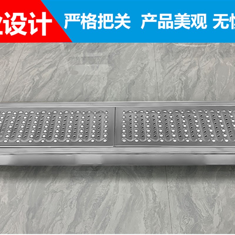304不锈钢成品排水沟U型槽排水槽饭店厨房地沟格栅明沟下水道盖板