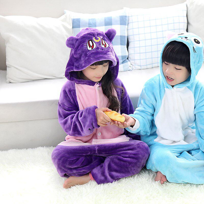 法兰绒儿童卡通连体睡衣宝宝动物青蛙老虎长袖秋冬恐龙男女家居服