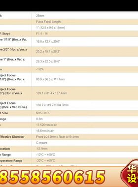 KOWA 高清 LM25HC 工业镜头 25mm 定焦 1英