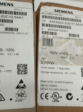 MM420变频器.6SE6420-2UD17-5AA1议价