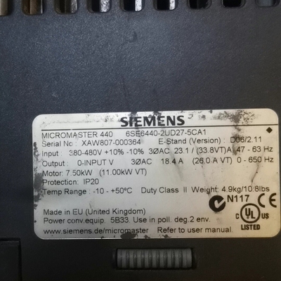 议价西门子MICROMASTER 440变频器，型号6SE644维修
