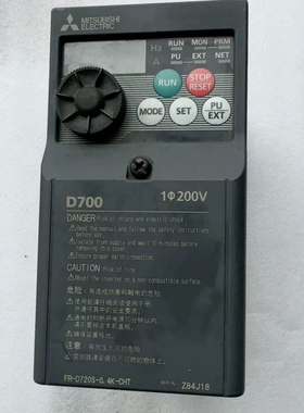 变频器，型号FR-D720S-0.4K-CHT，输入20
