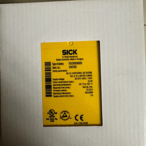 全新SICK安全控制器到货！型号是FX3-CPU0000