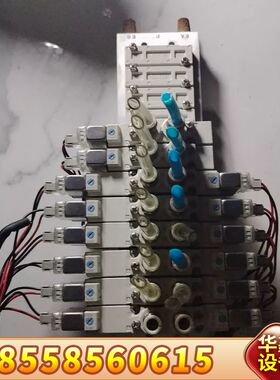 SY5000系列电磁阀，一组10个，带蓝色和透明接头