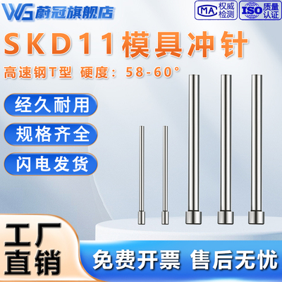 全尺寸模具冲针冲头SKD11加硬T型圆柱杆五金模具冲孔配件非标定制