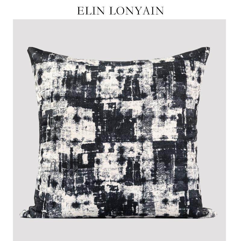 ELIN LONYAIN简约轻奢黑灰色抽象肌理靠垫抱枕别墅样板房方枕腰枕,居家布艺,靠垫/抱枕,淘宝优惠券,粉丝福利购,淘宝优惠卷