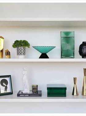 样板间玄关书柜现代家居饰品软装彷真花相架蜡烛玻璃摆件ZH3082