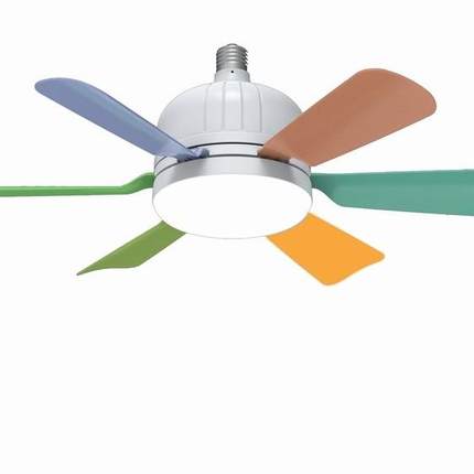 新款E27螺口家用遥控调光LED静音风扇灯餐厅卧室宿舍大排档吊扇灯