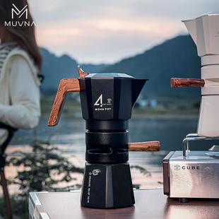 MUVNA慕威纳 4杯份双阀控温高压摩卡壶 意式 家用户外浓缩咖啡壶2