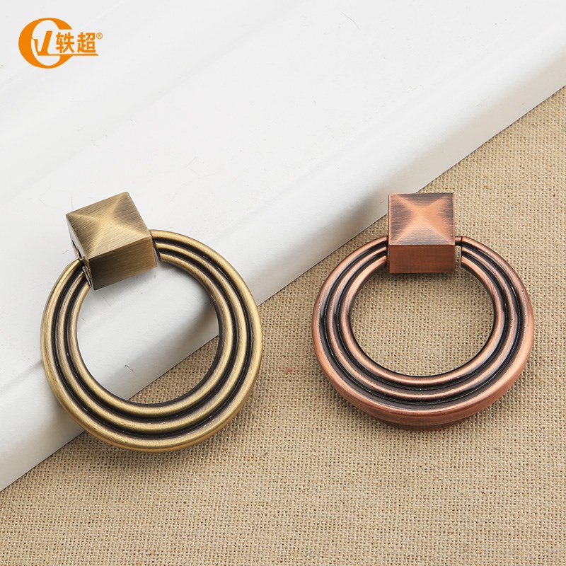 拉环拉手中式抽屉青古铜拉手橱柜衣柜门单孔拉手柜子厨门单孔把手