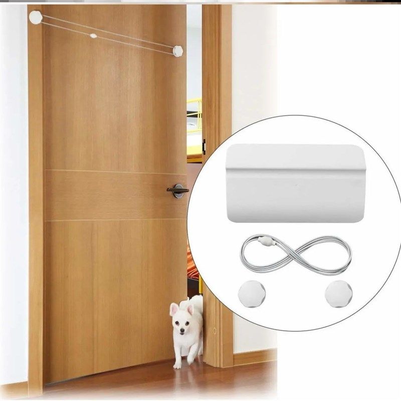 猫咪自由出入门神器自动关门宠物自己开门器进出门免打孔门档留门