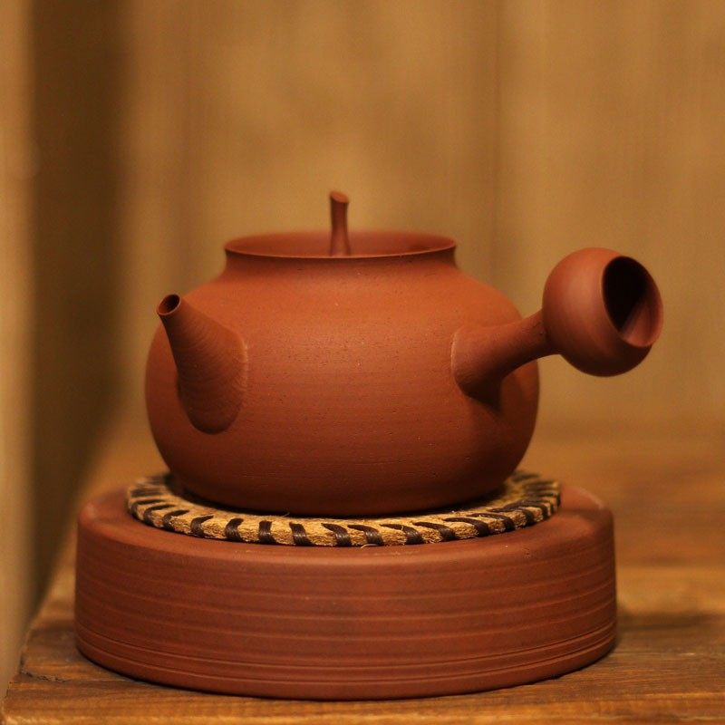 潮州粗陶壶烧水壶手工朱泥砂铫壶工夫炭炉红泥小火炉电陶炉煮茶器