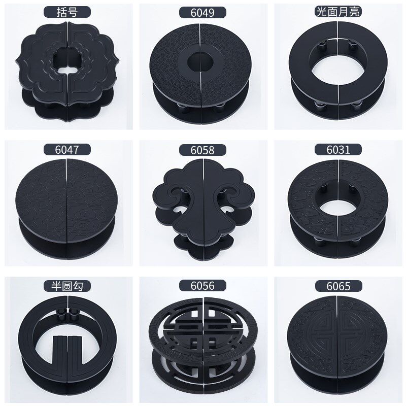 中式简约半圆形玻璃门拉手黑色大门把手古铜推拉木门扶手无框定制