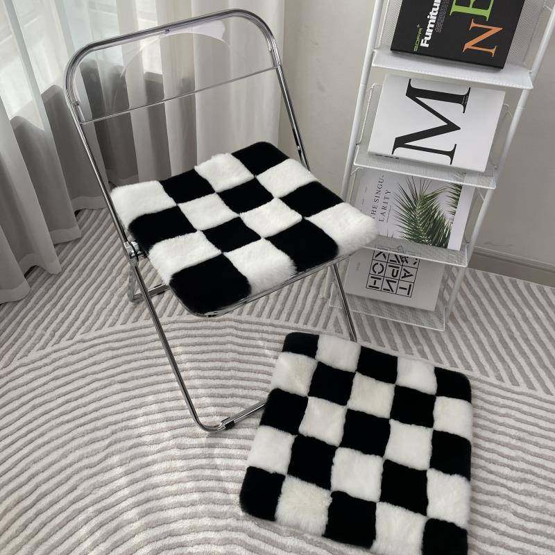 棋盘格坐垫椅子垫卧室梳妆台地垫办公椅坐垫沙发凳子垫方格地毯垫
