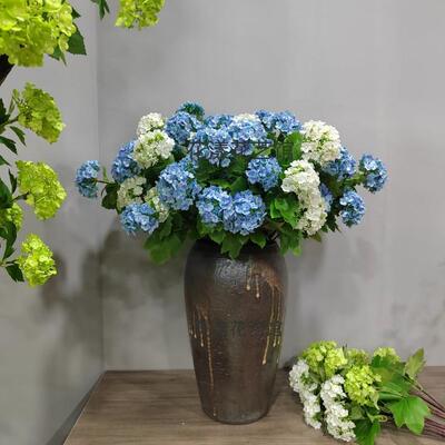 仿真3头木绣球网红面雪球花客厅摆83208放假花装家居球饰花店婚庆