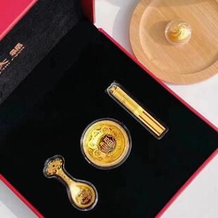 正品金筷件套黄金汤匙勺子宝宝出生见面满周岁伴三手结碗54423婚