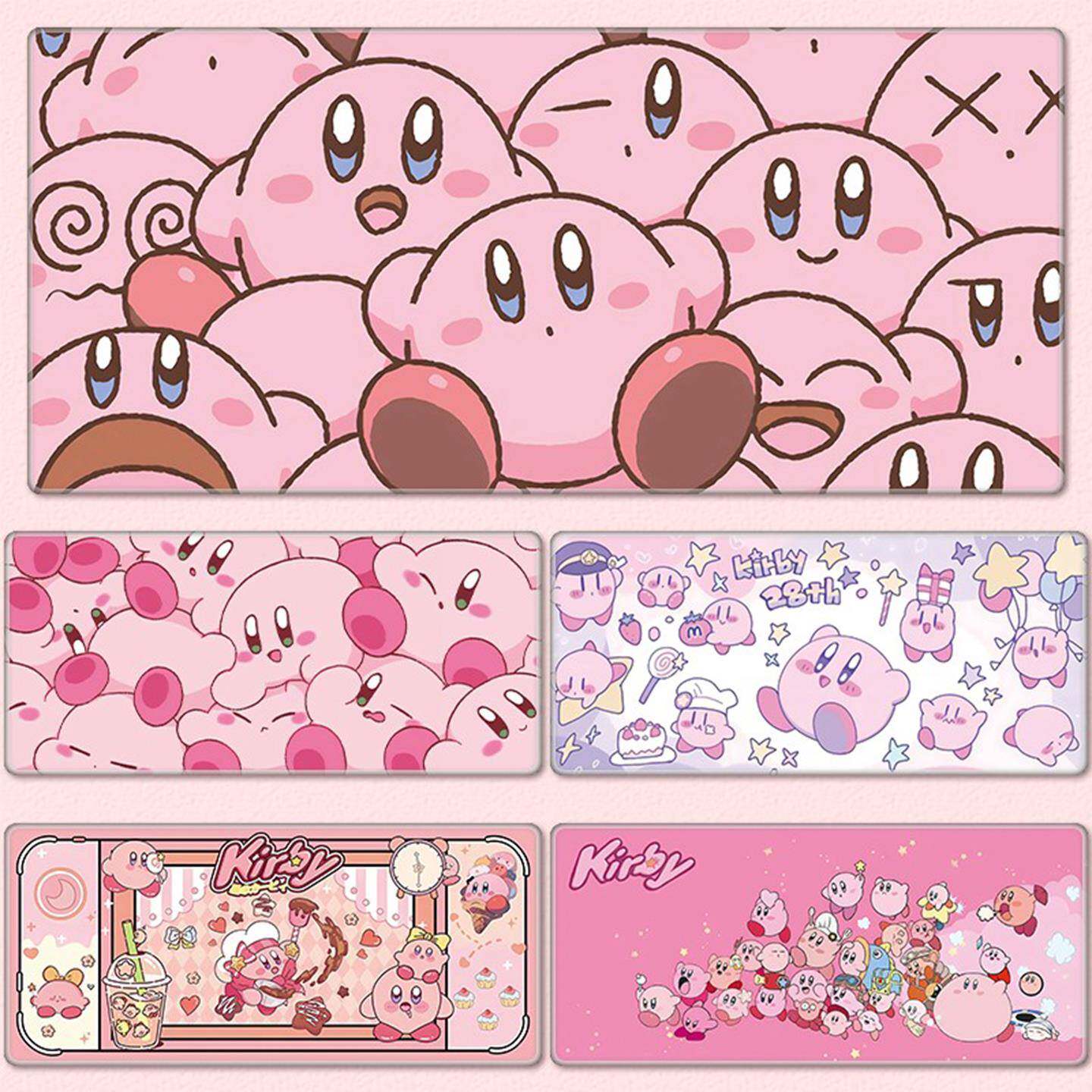 星之卡比滑鼠垫超大粉色女生可爱游戏大号办公桌面 键盘专用桌垫