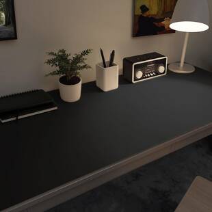 黑色桌垫电脑垫电竞桌布鼠标垫超大定制游戏工作台皮革桌面保护垫